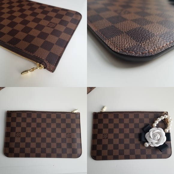 LOUIS VUITTON Neverfull Pouch GM Damier Ebene Print - Picture 9 of 16